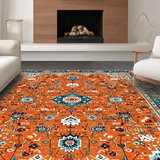 Ultra Soft Area Rug, Non Slip, Stain Resistant, Washable Area Rugs for Living Room, Bedroom, Bright Tiled Rustic Charm(Orange)