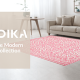Ultra Soft Area Rug, Non Slip, Stain Resistant, Washable Area Rugs for Living Room, Bedroom, Rustic Textured Print with a Cozy Vibe(Pink)