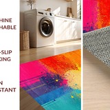 Ultra Soft Area Rug, Non Slip, Stain Resistant, Washable Area Rugs for Living Room, Bedroom, Vibrant Contemporary Splash Aesthetic(Orange)