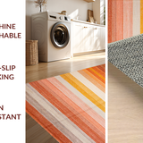 Ultra Soft Area Rug, Non Slip, Stain Resistant, Washable Area Rugs for Living Room, Bedroom, Sophisticated Multicolor Medallion Theme(Orange)