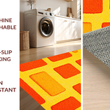 Ultra Soft Area Rug, Non Slip, Stain Resistant, Washable Area Rugs for Living Room, Bedroom, Unique Child-Friendly Decorative Element(Yellow)