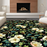 Ultra Soft Area Rug, Non Slip, Stain Resistant, Washable Area Rugs for Living Room, Bedroom, Artistic Colorful Petal Display(White)
