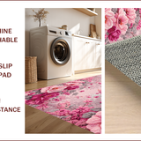 Ultra Soft Area Rug, Non Slip, Stain Resistant, Washable Area Rugs for Living Room, Bedroom, Romantic Rose Floral(Pink)