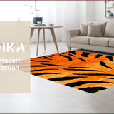 Ultra Soft Area Rug, Non Slip, Stain Resistant, Washable Area Rugs for Living Room, Bedroom, Vibrant Exotic Patterned Textiles(Orange)