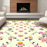 Vibrant Green and Pink Floral Elegance(Ivory)