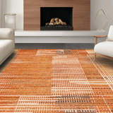 Ultra Soft Area Rug, Non Slip, Stain Resistant, Washable Area Rugs for Living Room, Bedroom, Lively Textured Warmth Elements(Orange)