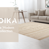 Ultra Soft Area Rug, Non Slip, Stain Resistant, Washable Area Rugs for Living Room, Bedroom, Sophisticated Minimalist Patterned Runner(Beige)