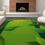 Ultra Soft Area Rug, Non Slip, Stain Resistant, Washable Area Rugs for Living Room, Bedroom, Serene 3D Leaf Arrangement(Green)
