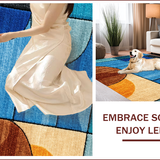Ultra Soft Area Rug, Non Slip, Stain Resistant, Washable Area Rugs for Living Room, Bedroom, Artistic Hole Design Bedroom Plush Area Rug(Blue)