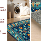 Ultra Soft Area Rug, Non Slip, Stain Resistant, Washable Area Rugs for Living Room, Bedroom, Colorful Abstract Southwest Style(Blue)