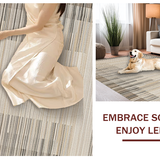 Ultra Soft Area Rug, Non Slip, Stain Resistant, Washable Area Rugs for Living Room, Bedroom, Minimalist Textured Aesthetic Charm(Beige)