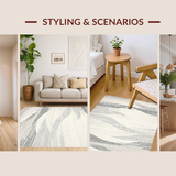 Striking Grey and Cream Shapes(Ivory)