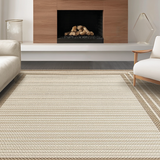Ultra Soft Area Rug, Non Slip, Stain Resistant, Washable Area Rugs for Living Room, Bedroom, Luxe Textured Neutral Circle(Beige)