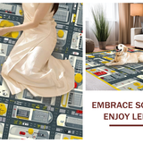 Ultra Soft Area Rug, Non Slip, Stain Resistant, Washable Area Rugs for Living Room, Bedroom, Lively City Grid Exploration Mat(Gray)