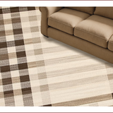 Ultra Soft Area Rug, Non Slip, Stain Resistant, Washable Area Rugs for Living Room, Bedroom, Chic Checkered Rustic Elegance(Beige)