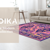 Ultra Soft Area Rug, Non Slip, Stain Resistant, Washable Area Rugs for Living Room, Bedroom, Eclectic Soft Purple Patterned Delight(Purple)
