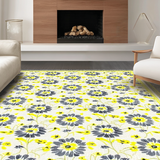 Ultra Soft Area Rug, Non Slip, Stain Resistant, Washable Area Rugs for Living Room, Bedroom, Subtle Earthy Floral Elegance(White)