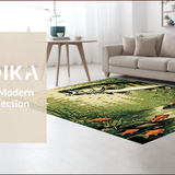 Ultra Soft Area Rug, Non Slip, Stain Resistant, Washable Area Rugs for Living Room, Bedroom, Charming Multicolor Coastal Aesthetic(Green)
