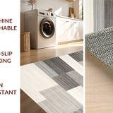 Ultra Soft Area Rug, Non Slip, Stain Resistant, Washable Area Rugs for Living Room, Bedroom, Rustic Low Pile Trellis Design(Gray)