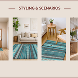 Ultra Soft Area Rug, Non Slip, Stain Resistant, Washable Area Rugs for Living Room, Bedroom, Sophisticated Black and White Design(Blue)