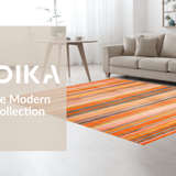 Ultra Soft Area Rug, Non Slip, Stain Resistant, Washable Area Rugs for Living Room, Bedroom, Vintage Abstract Patterned Delight(Orange)