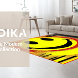 Ultra Soft Area Rug, Non Slip, Stain Resistant, Washable Area Rugs for Living Room, Bedroom, Funky Black and White Medallion(Yellow)