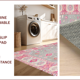Ultra Soft Area Rug, Non Slip, Stain Resistant, Washable Area Rugs for Living Room, Bedroom, Elegant Light Grey Floral Motif(Gray)