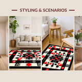 Ultra Soft Area Rug, Non Slip, Stain Resistant, Washable Area Rugs for Living Room, Bedroom, Playful Modern Dice Aesthetic(Red)