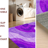 Ultra Soft Area Rug, Non Slip, Stain Resistant, Washable Area Rugs for Living Room, Bedroom, Contemporary Chic Fluid Pattern(Purple)