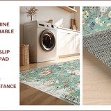 Ultra Soft Area Rug, Non Slip, Stain Resistant, Washable Area Rugs for Living Room, Bedroom, Distressed Floral Boho(Beige)