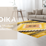 Ultra Soft Area Rug, Non Slip, Stain Resistant, Washable Area Rugs for Living Room, Bedroom, Vintage Tribal Patterned Aesthetic(Yellow)