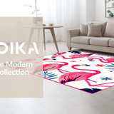 Ultra Soft Area Rug, Non Slip, Stain Resistant, Washable Area Rugs for Living Room, Bedroom, Rustic Textured Tropical Artistry(Pink)