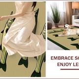 Ultra Soft Area Rug, Non Slip, Stain Resistant, Washable Area Rugs for Living Room, Bedroom, Earthy Bass Motif with Water Splash(Beige)