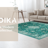 Ultra Soft Area Rug, Non Slip, Stain Resistant, Washable Area Rugs for Living Room, Bedroom, Light Blue Aesthetic Revival(Green)