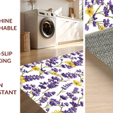 Ultra Soft Area Rug, Non Slip, Stain Resistant, Washable Area Rugs for Living Room, Bedroom, Vibrant Springtime Garden Motif(Purple)