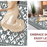 Ultra Soft Area Rug, Non Slip, Stain Resistant, Washable Area Rugs for Living Room, Bedroom, Chic Modern Abstract Patterning(White)