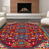 Ultra Soft Area Rug, Non Slip, Stain Resistant, Washable Area Rugs for Living Room, Bedroom, Lively Medley of Diverse Hues(Red)