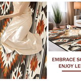 Ultra Soft Area Rug, Non Slip, Stain Resistant, Washable Area Rugs for Living Room, Bedroom, Southwestern Colorful Tribal Texture(Brown)
