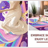 Ultra Soft Area Rug, Non Slip, Stain Resistant, Washable Area Rugs for Living Room, Bedroom, Charming Rainbow Youthful Aesthetic(White)
