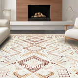 Ultra Soft Area Rug, Non Slip, Stain Resistant, Washable Area Rugs for Living Room, Bedroom, Contemporary Warm Color Contrast(Beige)