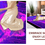 Ultra Soft Area Rug, Non Slip, Stain Resistant, Washable Area Rugs for Living Room, Bedroom, Eclectic Multi-Hued Wolf Design(Purple)