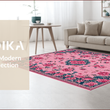 Ultra Soft Area Rug, Non Slip, Stain Resistant, Washable Area Rugs for Living Room, Bedroom, Boho Blush Pink Bedroom Area Rug(Pink)