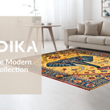 Ultra Soft Area Rug, Non Slip, Stain Resistant, Washable Area Rugs for Living Room, Bedroom, Luxurious Earth Tone Mandala(Yellow)