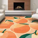 Ultra Soft Area Rug, Non Slip, Stain Resistant, Washable Area Rugs for Living Room, Bedroom, Contemporary Coral Textured Flair(Orange)