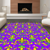 Ultra Soft Area Rug, Non Slip, Stain Resistant, Washable Area Rugs for Living Room, Bedroom, Lively Traditional Carnival Aesthetic(Purple)