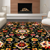 Distressed Vintage Flower Motif(Black)