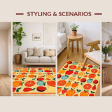 Ultra Soft Area Rug, Non Slip, Stain Resistant, Washable Area Rugs for Living Room, Bedroom, Sunny Tropical Aesthetic Design(Orange)