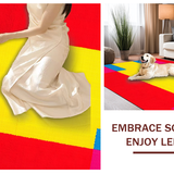Ultra Soft Area Rug, Non Slip, Stain Resistant, Washable Area Rugs for Living Room, Bedroom, Joyful Brightly Colored Curves(Red)