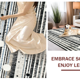 Ultra Soft Area Rug, Non Slip, Stain Resistant, Washable Area Rugs for Living Room, Bedroom, Geometric Spotted Stripe Rug(Gray)