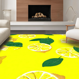 Ultra Soft Area Rug, Non Slip, Stain Resistant, Washable Area Rugs for Living Room, Bedroom, Sunny Citrus Themed Decor(Yellow)